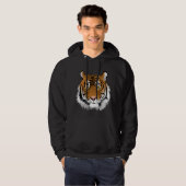 Elegant tijgerprint voor hem zwart hoodie (Voorkant volledig)