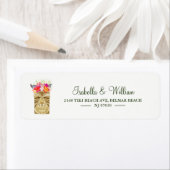 Elegant Tiki Tropical Summer Wedding Address Etiket (Insitu)