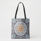 Elegant Tile Pattern Blue & Grey Mode Design Tote Bag (Voorkant)
