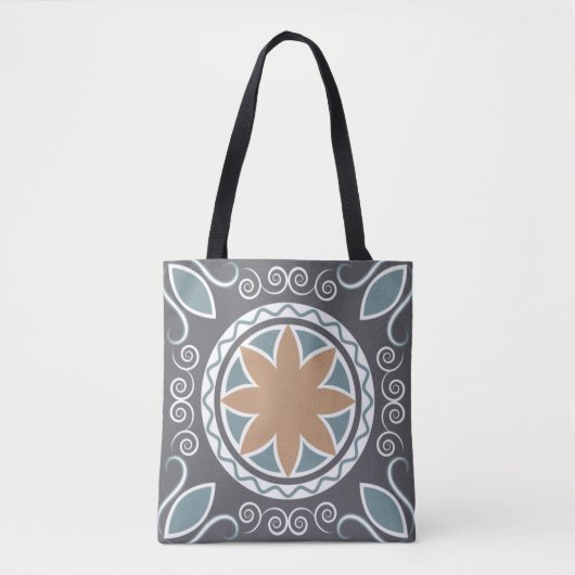 Elegant Tile Pattern Blue & Grey Mode Design Tote Bag (Voorkant)