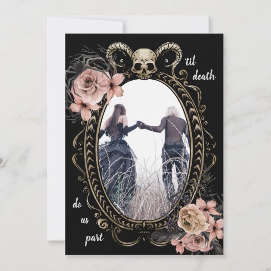 Elegant Till Death Do ons Part Gothic Save the Dat Date (Voorkant)