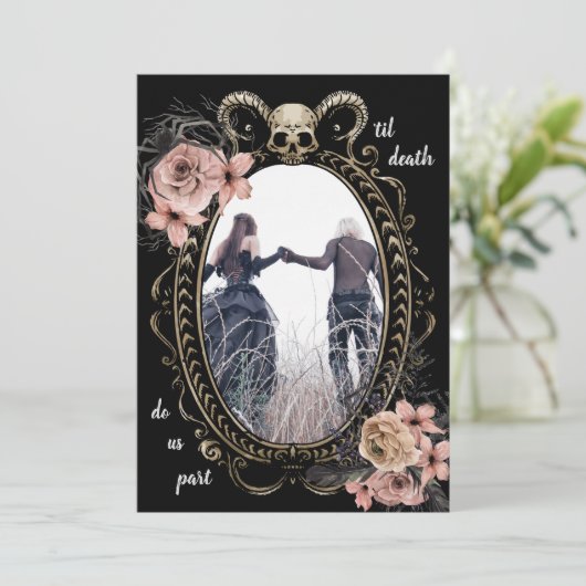 Elegant Till Death Do ons Part Gothic Save the Dat Date (Staand voorkant)