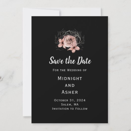 Elegant Till Death Do ons Part Gothic Save the Dat Date (Achterkant)