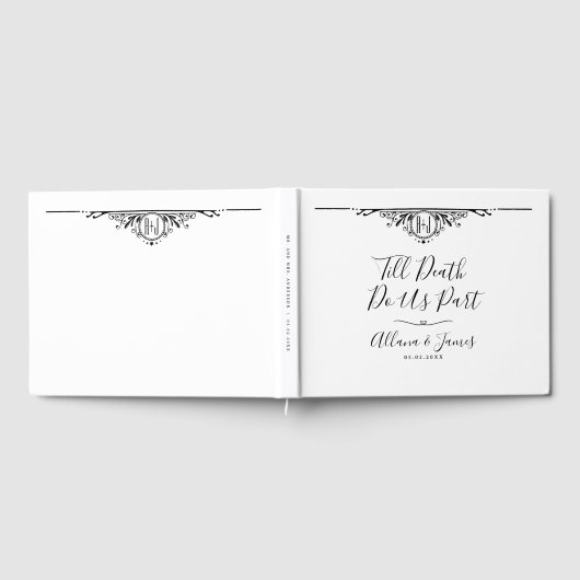 Elegant Till Death Do us Part Monogram Gastenboek (Volledig)