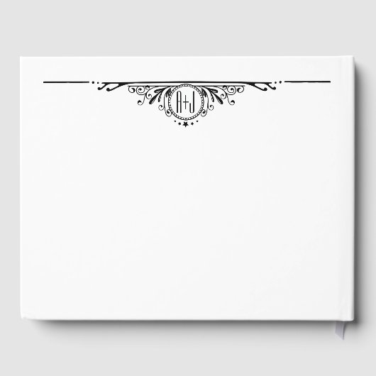 Elegant Till Death Do us Part Monogram Gastenboek (Achterkant)