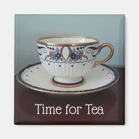 Elegant Time for Tea Teacup Magneet (Voorkant)