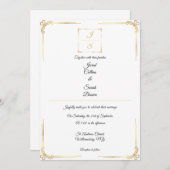 Elegant Timeless Formal Gold Wedding Invitation Kaart (Voorkant / Achterkant)