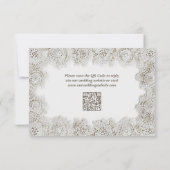 Elegant Timeless Lace Frame QR Code Wedding  RSVP Kaartje (Achterkant)