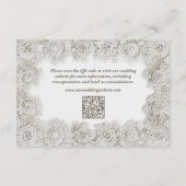 Elegant Timeless Lace QR Code Wedding Details Informatiekaartje (Achterkant)