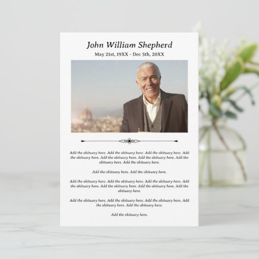 Elegant Timeless Photo Celebring Life Programme Programmakaart (Staand voorkant)