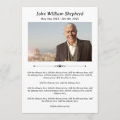 Elegant Timeless Photo Celebring Life Programme Programmakaart (Voorkant)