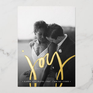 Elegant Timeless Simple JOGOLD FEESTDAGEN FOTO Folie Uitnodiging