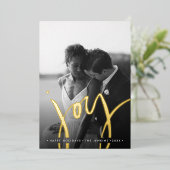 Elegant Timeless Simple JOGOLD FEESTDAGEN FOTO Folie Uitnodiging (Staand Voorkant)