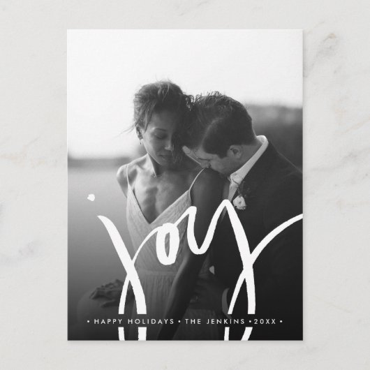 Elegant Timeless Simple JOY FEESTDAGEN FOTO Briefkaart (Voorkant)