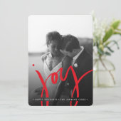 Elegant Timeless Simple JOY | RODE FEESTDAGEN FOTO Feestdagenkaart (Staand voorkant)