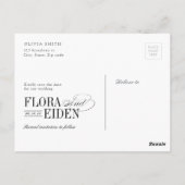 Elegant Timeless Typography 3 photo Save The Date Briefkaart (Achterkant)