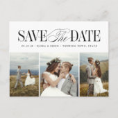 Elegant Timeless Typography 3 photo Save The Date Briefkaart (Voorkant)