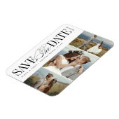 Elegant Timeless Typography 3 Photo Save The Date Magneet (Linkerzijde)