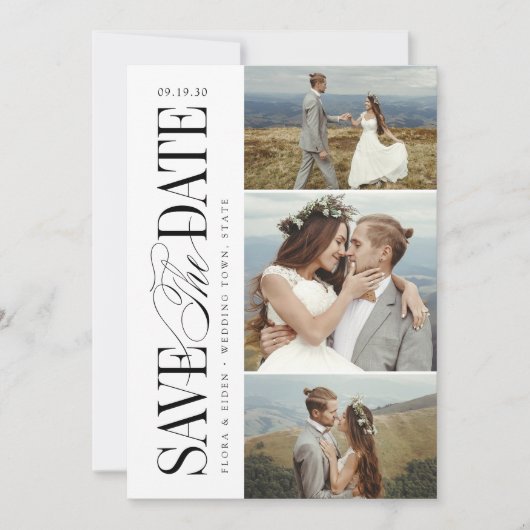 Elegant Timeless Typography 4 photo  Save The Date (Voorkant)