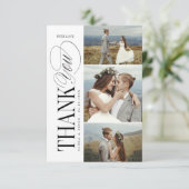 Elegant Timeless Typography 4 Photo Thank You Bedankkaart (Staand voorkant)