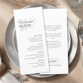 Elegant Timeless Typography Guest Name Wedding Menu