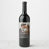 Elegant Timeless Typography Photo Save The Date Wijn Etiket (Voorkant)