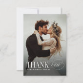 Elegant Timeless Typography Photo Thank You Bedankkaart (Voorkant)