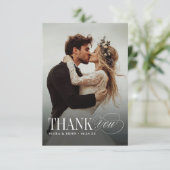 Elegant Timeless Typography Photo Thank You Bedankkaart (Staand voorkant)