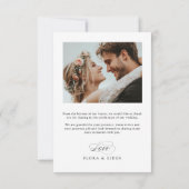 Elegant Timeless Typography Photo Thank You Bedankkaart (Achterkant)