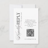 Elegant Timeless Typography Simple QR code wedding RSVP Kaartje (Voorkant)