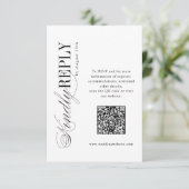 Elegant Timeless Typography Simple QR code wedding RSVP Kaartje (Staand voorkant)