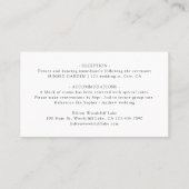 Elegant Timeless Typography Simple Wedding Details Plaatskaartje (Achterkant)