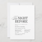 Elegant Timeless Typography The Night Before Kaart (Voorkant)