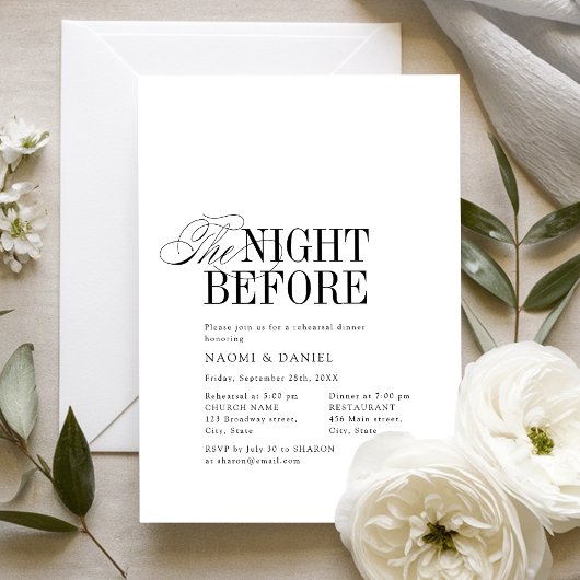 Elegant Timeless Typography The Night Before Kaart