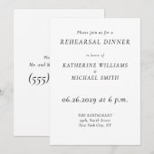 Elegant Timeless Wedding Rehearsal Invitations Kaart (Voorkant / Achterkant)
