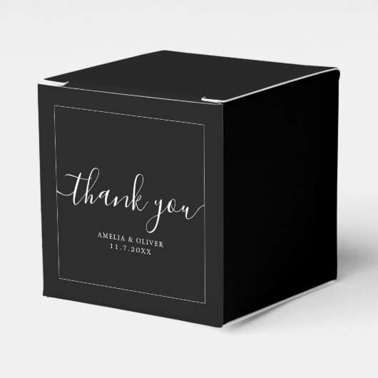 Elegant Timeless Wedding Thank You | Personalized  Bedankdoosjes (Voorkant Zijde)