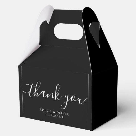 Elegant Timeless Wedding Thank You | Personalized  Bedankdoosjes (Voorkant)