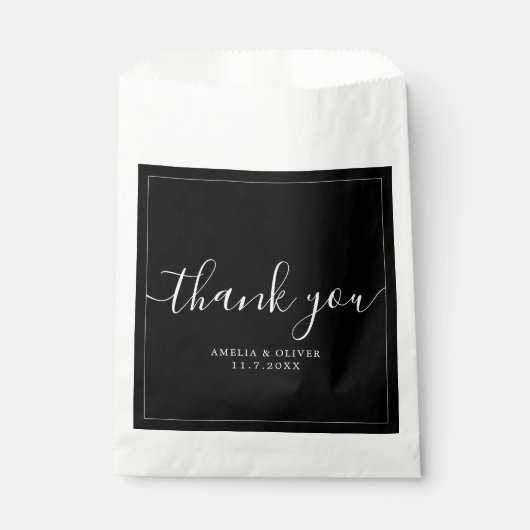 Elegant Timeless Wedding Thank You | Personalized  Bedankzakje (Voorkant)