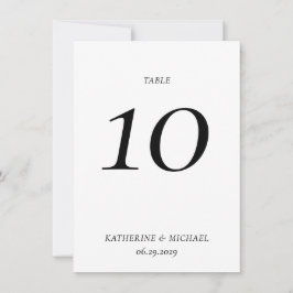 Elegant Timeless White Large Wedding Table Number Kaart