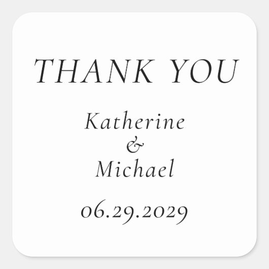 Elegant Timeless White Wedding Stickers (Voorkant)