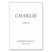 Elegant Timeless White Wedding Table Cards Kaart (Achterkant)