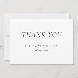 Elegant Timeless White Wedding Thank You Cards Bedankkaart