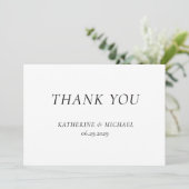 Elegant Timeless White Wedding Thank You Cards Bedankkaart (Staand voorkant)