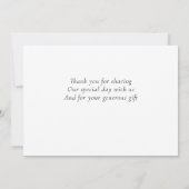 Elegant Timeless White Wedding Thank You Cards Bedankkaart (Achterkant)