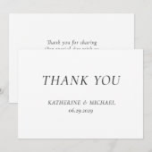 Elegant Timeless White Wedding Thank You Cards Bedankkaart (Voorkant / Achterkant)