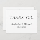 Elegant Timeless White Wedding Thank You Postcards Briefkaart (Voorkant / Achterkant)