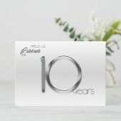 Elegant Tin 10e huwelijksverjaardag Kaart (Staand voorkant)