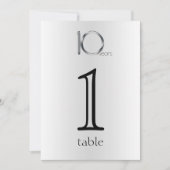 Elegant Tin 10th Jubileum Table Number Kaart (Voorkant)