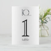 Elegant Tin 10th Jubileum Table Number Kaart (Staand voorkant)
