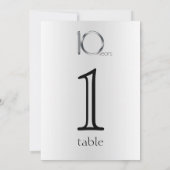 Elegant Tin 10th Jubileum Table Number Kaart (Achterkant)